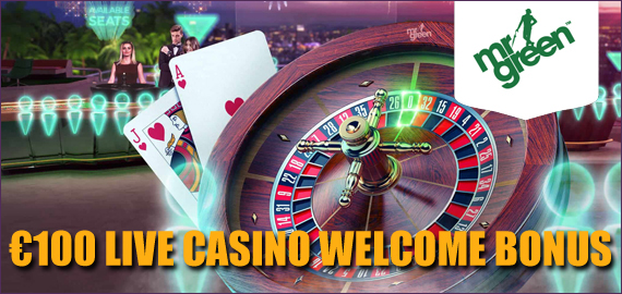 100% up to €100 Live Casino Welcome Bonus from Mr Green Casino