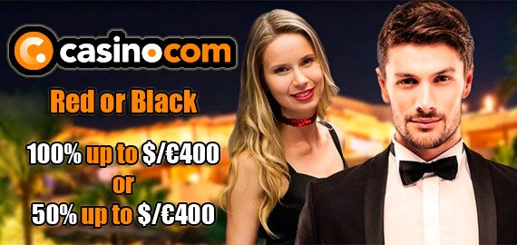 Welcome Bonus 100% extra up to $/€400 or 50% extra up to $/€400 from Casino.com