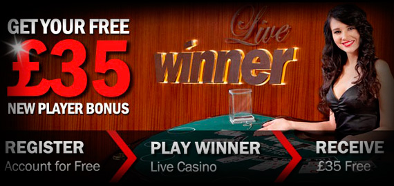 Winner Casino presents £35 New Player Bonus