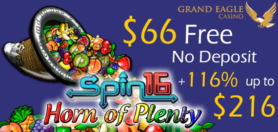 $66 Free Bonus No Deposit Required + 116% up to $216 from Grand Eagle Casino
