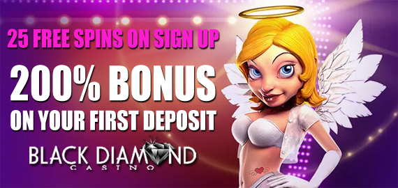 200% Bonus + 25 Free Spins No Deposit from BlackDiamondCasino