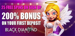 blackdiamond casino up to 200% and 25 free spins no deposit